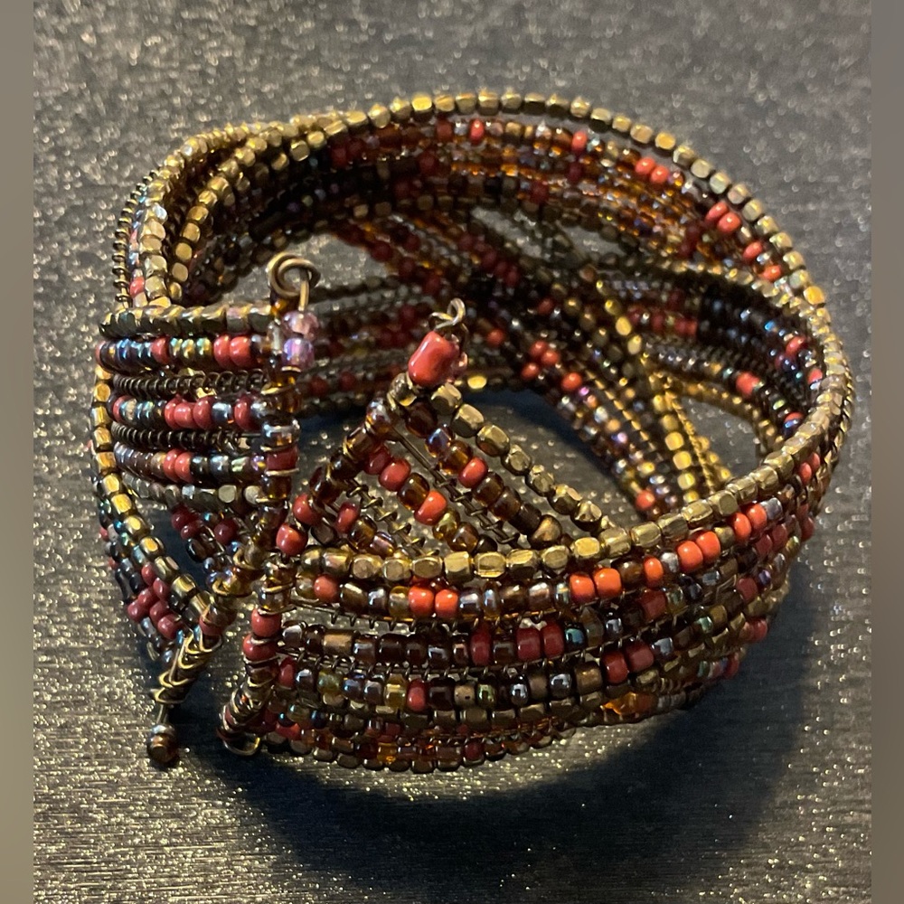 Twisted Seed Bead Cuff Bracelet # 228